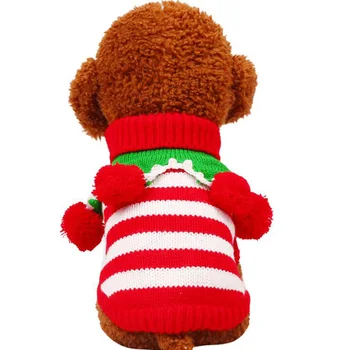 

Christmas Pet Dog Striped Sweaters Clothes Winter Puppy Cat Jumper Clothing Chihuahua Thicken Pullover for Small Large Dogs Cats