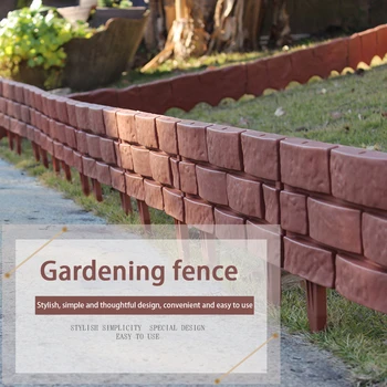 

4pcs/set Plastic Indoor Garden Courtyard Fence Kindergarten Flower Vegetable Path DIY Lawn Brick Red Home Easy Install Landscape