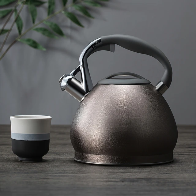 $US $41.04 304Stainless Steel Boil Water Kettle Bakelite Handle half ball Bronze 3L Whistle Pot Induction Cooker Household Kitchen Supplies