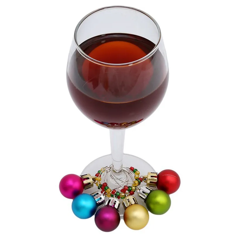 6 шт./компл. милые рождественские винные чашки кольцо кружки винного цвета маркеры бокалы ярлыки подарок для рождественской вечеринки свадебные украшения стола