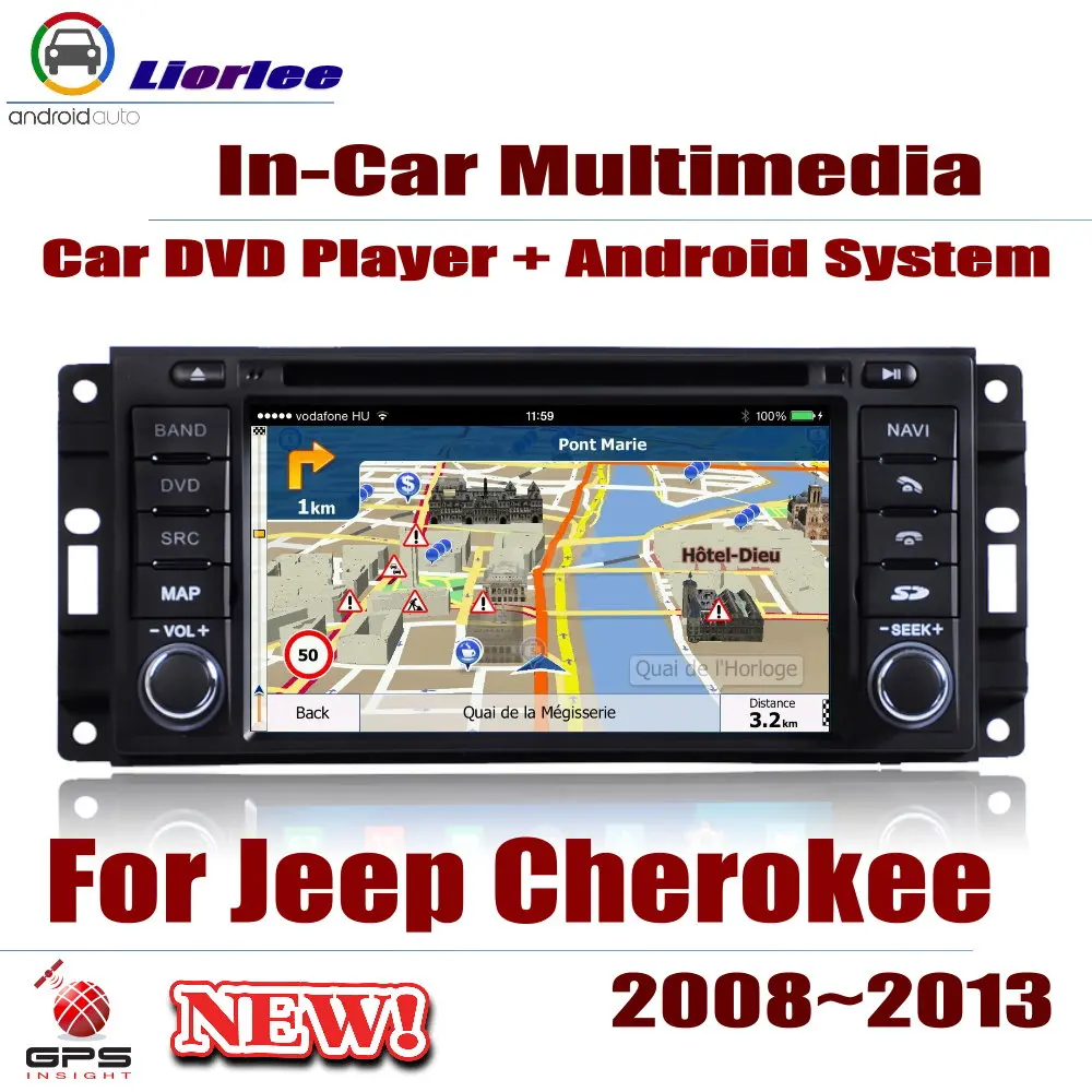 

Car Android Multimedia Player For Jeep Cherokee / For Chrysler Group LLC 2008-2014 DVD Radio Stereo IPS Screen Navigation Media