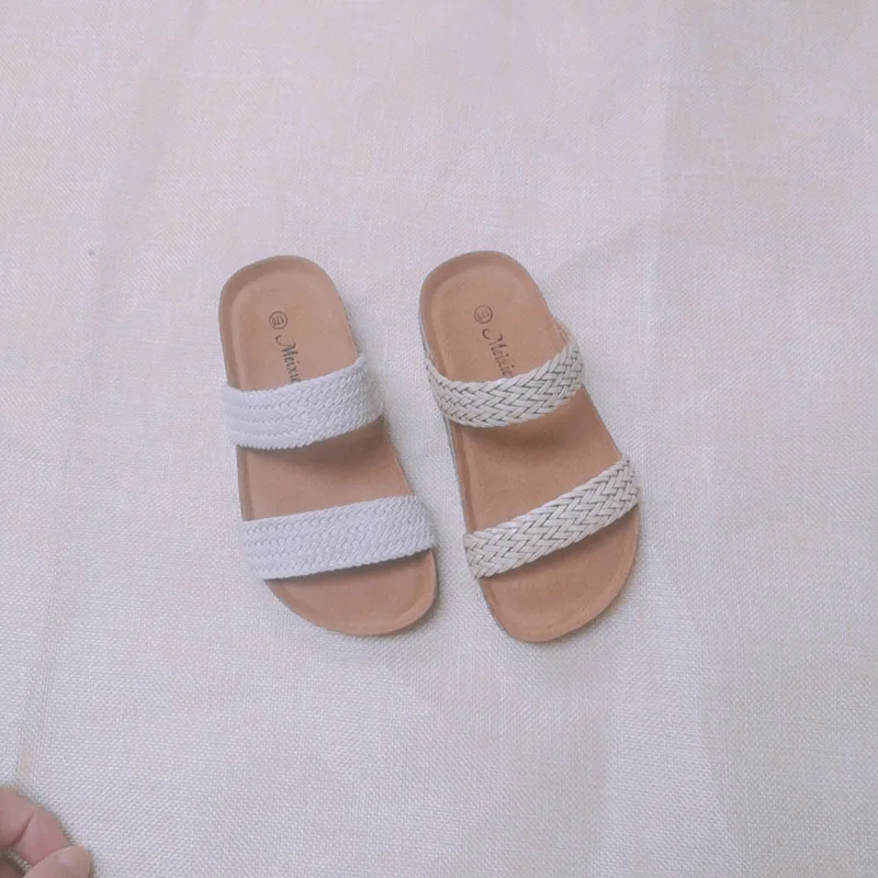 ULKNN CHILDREN'S Slippers Weaving Anti-slip kid's Girls Summer Sandals Cosy Girl Summer Sandals For Boys students school