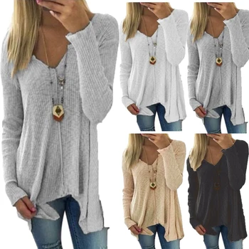 

Women Sweaters 2019 Fashion Solid V Neck Pullovers Sexy Casual Long Sleeve Thin Draped Female Autumn Sweaters Plus Size