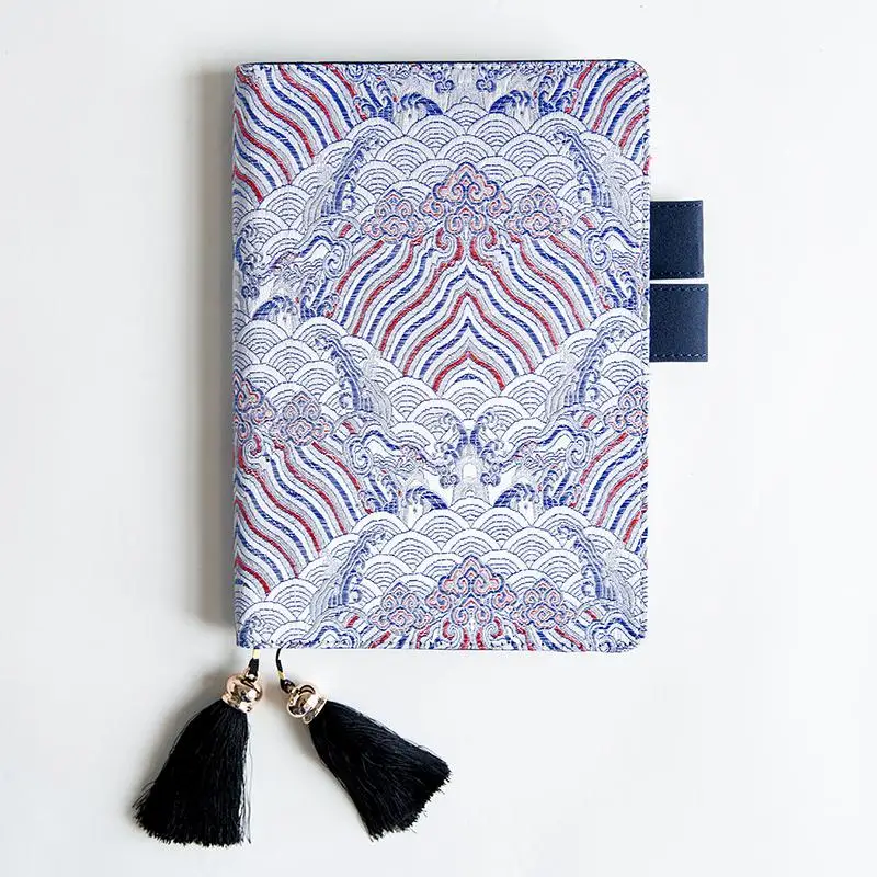 Японская ткань, антикварная Обложка, многоразовая Обложка для ноутбука, Bullet Journal, Подкладка/сетка/заготовка/планировщик, заправка A5 A6 для Hobonichi - Цвет: White Palace A5