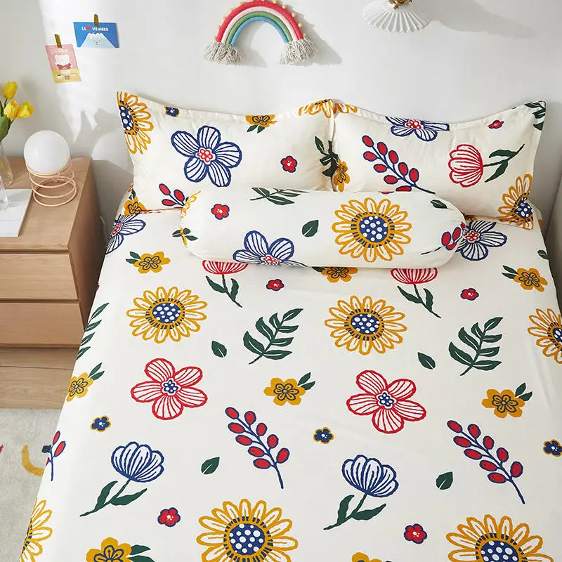Bonenjoy Queen Size Fitted Bed Sheet with Elastic Band King Size Bed Cover Floral Style sabanas cama 150 Sheets (no pillowcase) 3
