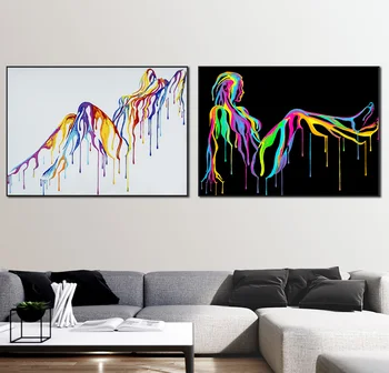 

Abstract Watercolour Line Sexy Woman Figure Posters And Prints Wall Art Colourful Picture On Canvas Painting For Living Room