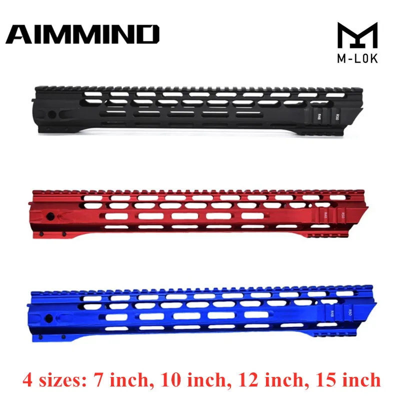 (Черный/красный/синий) 7 10 12 15 дюймов AEG M4 M16 AR15 свободный поплавок M Lock Quad Rail