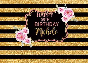 

Golden stripes backdrop baby shower Adults 50th birthday party background photo booth flower candy table decoration studio B-418