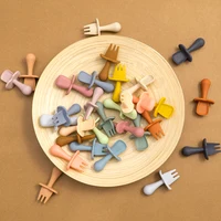New Baby Feeding Silicone Mini Spoon Fork Baby Utensils Newborn Training Manipulative Ability Children's Tableware Baby Stuff 2