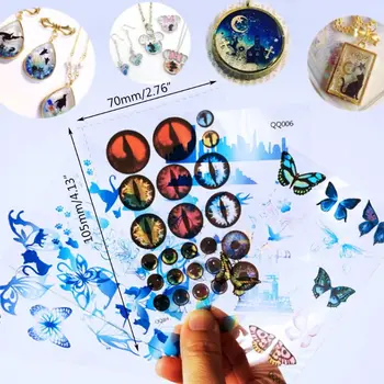 

3D Small Fish Butterfly Feather Sticker Handmade Three-dimensional Stickers DIY Crystal Epoxy Resin Jewelry Making Painting Fill