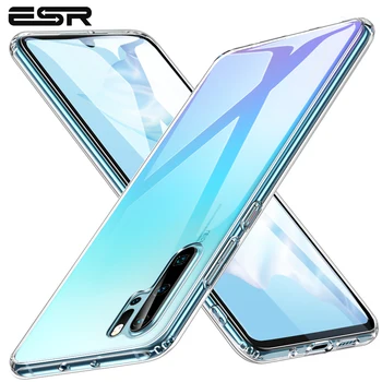 

ESR Crystal Tempered Glass Case for Huawei P30 P30 Pro Full Back Cover Soft TPU Edge Silicone Glass Cases for Huawei P30 P30 Pro