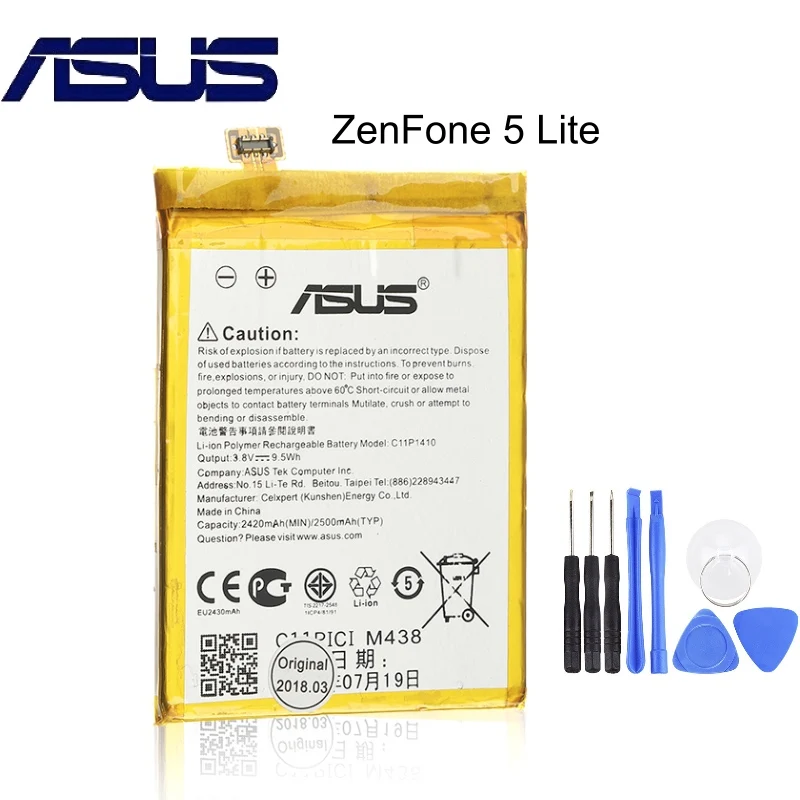 Оригинальный аккумулятор большой емкости ASUS C11P1410 для Asus Zenfone 5 Lite A502CG 2500 мАч