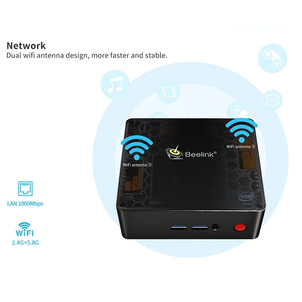 Мини ПК Beelink Gemini X45 Intel J4105 Win10 8 Гб ОЗУ 256/512 ГБ mSATA SSD USB 3 0 1000 Мбит/с Wi Fi BT4.0 Карманный с