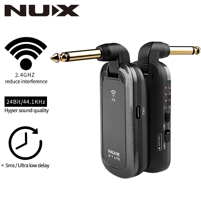 NUX B1 LITE Guitar Wireless System 2.4 GHz Rechargeable 4 Channels