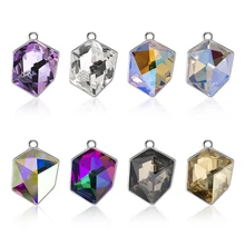 

Astrobox K9 Glass Rhinestones Ice Cube Necklace Women Crystal Shiny Pendant Rhinestone Decoratio Sweater DIY Necklaces Pendant