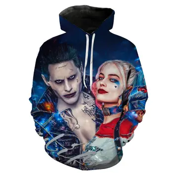 

Joker and Harley Quinn Hoodies Men Women Children Jared Leto and Maegot Robbie Hoodie Sweatshirt Boy Girl Cool Hooded Pullover