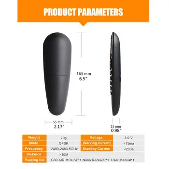 

G30 Remote Control 2.4G Wireless Voice Air Mouse 33 keys IR learning Gyro