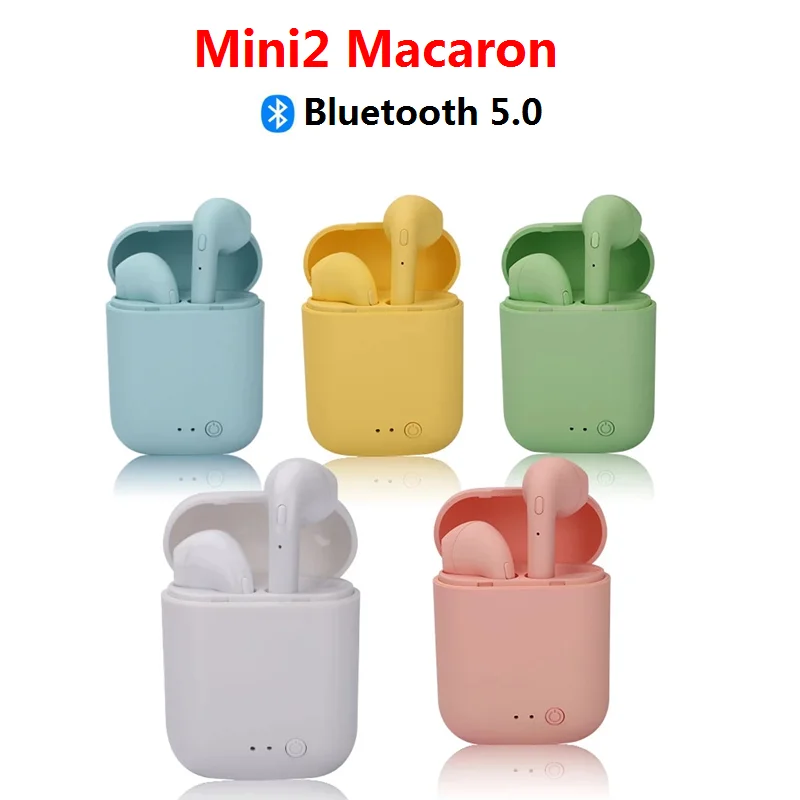TWS беспроводные Bluetooth наушники Mini 2, Bluetooth 5,0, наушники, матовая гарнитура Macaron с микрофоном, зарядная коробка, спортивные наушники вкладыши|Наушники и гарнитуры| | АлиЭкспресс