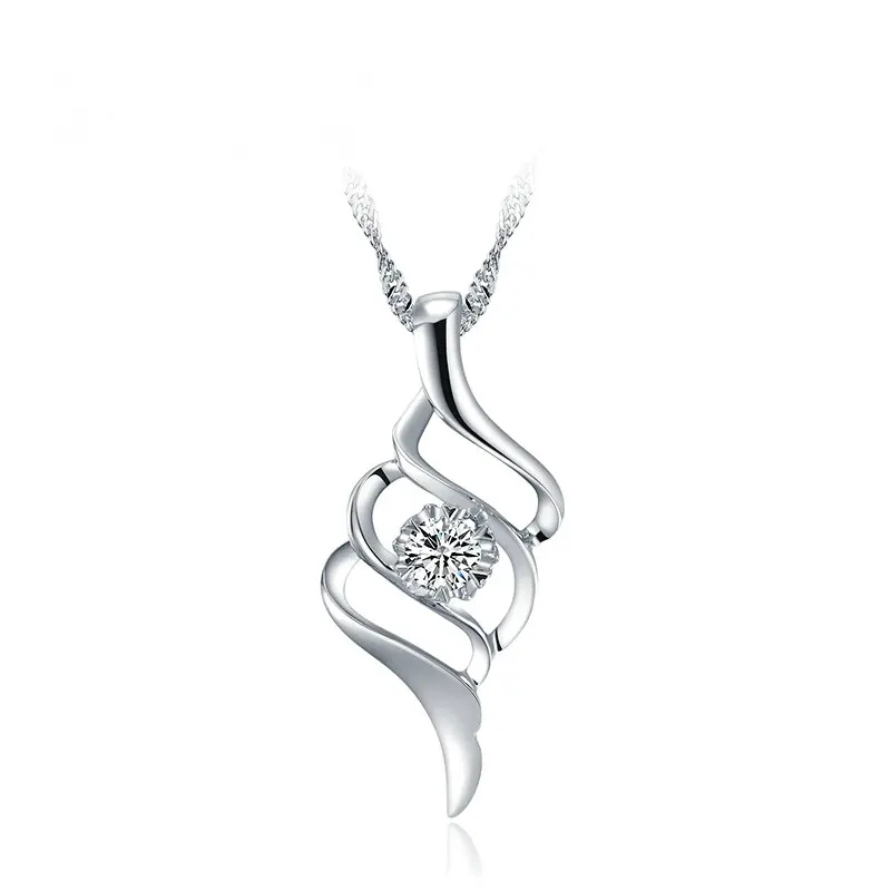 Твердые 18K золото натуральный 0.23ct алмаз кулон ожерелье для женщин- DHL