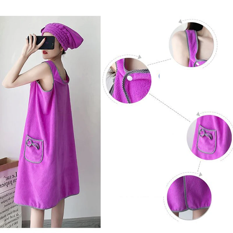 Chic Bath Towel Wearable Towels Superfine Fiber Solid Color Soft and Absorbent Cleaning Plain Towel Hotel Home Bathroom Gifts