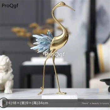 

Ngryise 1Pcs A Set crystal crane copper statue craft