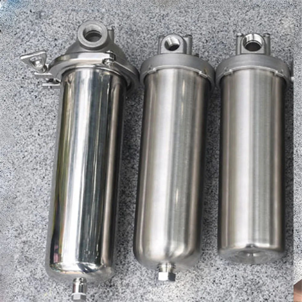 Front Filter SS304 Stainless Steel Well Water Tap Pipe Central Purifier Pre-filter 10&quot DN10/DN15/DN20 with Drain Outlet |