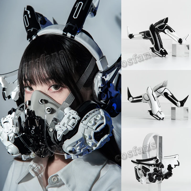 HANDCRAFT-B/O Cyberpunk маска для лица в стиле бара Bluetooth наушники технологические