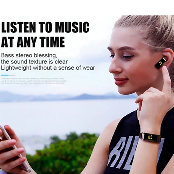 

Y3 Plus Bluetooth Headphone Smart Wristband Bracelet Wireless Band Fitness Tracker Heart Rate Monitor Earphone for iOS Android