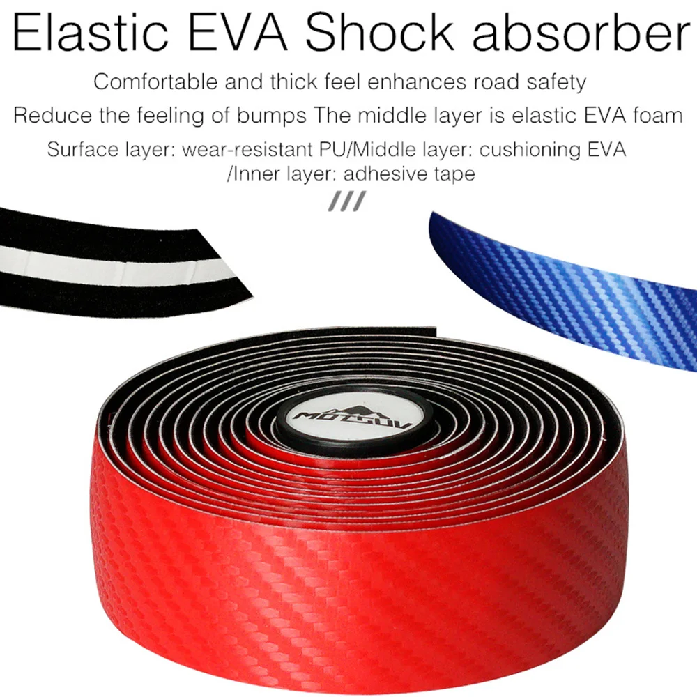 MOTSUV Bike Handlebar Tape Anti-slip Soft PU EVA Cycling Wrap End Plug Bike Accessories 215 cm Length Bicycle Hand Bar Tape bike handlebar tape
