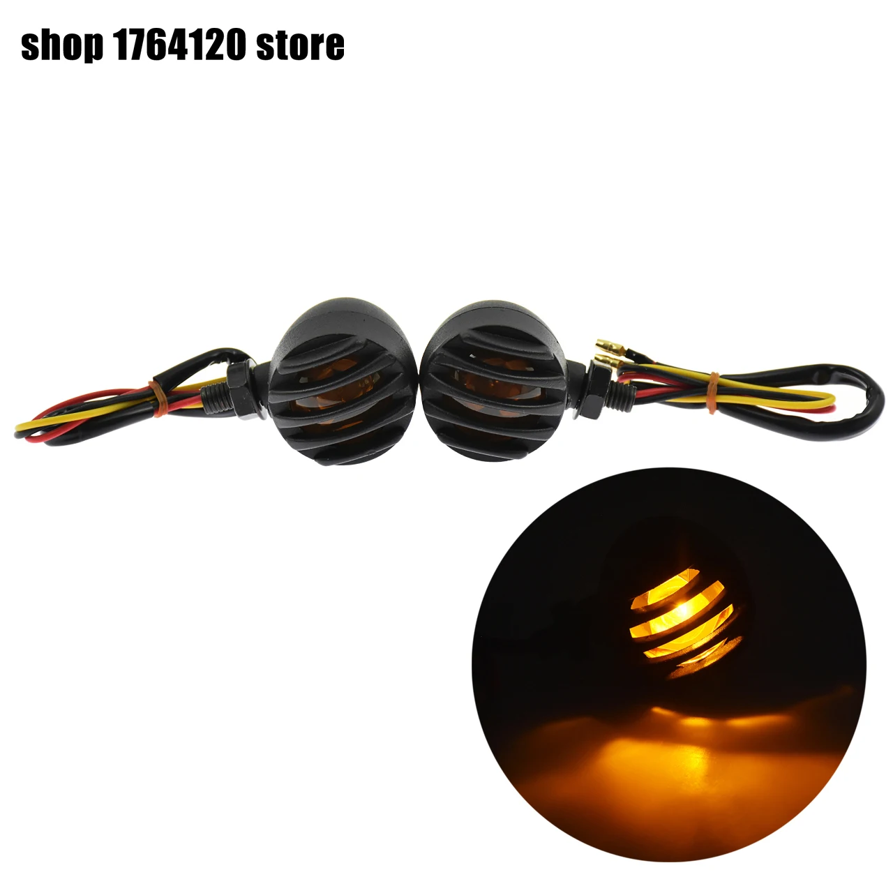 

Universal Motorcycle 1 Pair Black Grill Bullet EM Bullet Turn Signal Indicator Light Lamp For Harley Sportster Bobber For Honda
