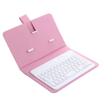 

Wireless Bluetooth Keyboard with Leather Case Mini Stand Cover Slim AC889