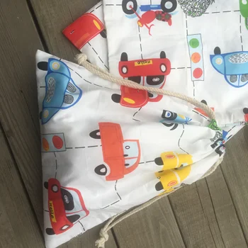 

1pc Cotton Twill Drawstring Organizer Party Gift Bag Vehicle Car Bike Traffic Light White YL20512d