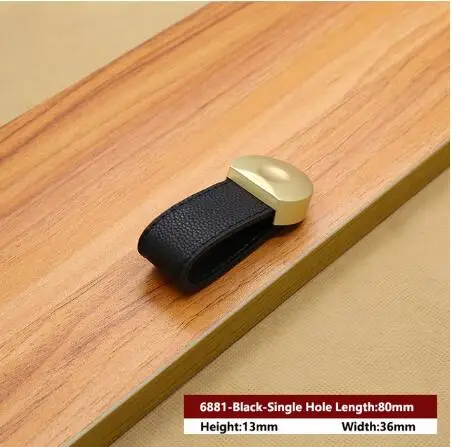 1PCS Leather Handle Bag Handle Drawer Door Knob Brown Black Furniture Handle Hardware Decoration Zinc Alloy Cabinet Dresser MBS0010-16