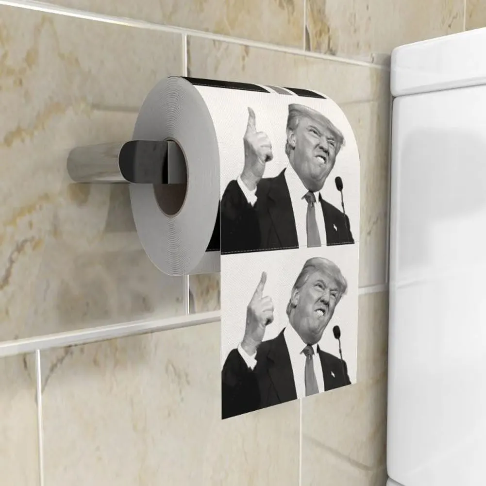 

Trump Paper Printed Pattern Novelties Political Funny Gag Humour Clean Toilet Paper