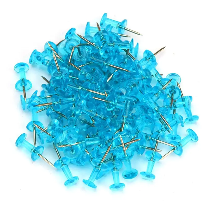 200PCS Clear Plastic Push Pins Decorative Colored Map Thumb Tacks