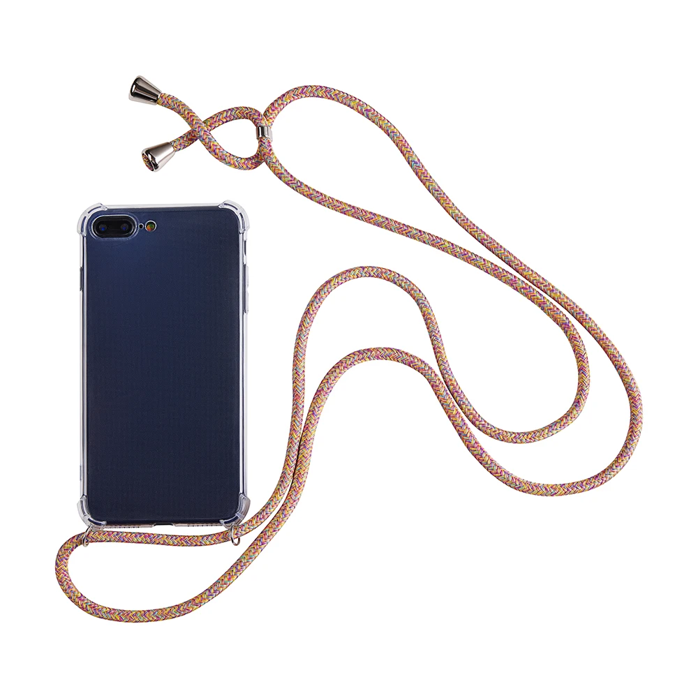 Transparent Soft TPU Cell Phone Case with Lanyard Necklace Shoulder Neck Strap for iPhone 11 Pro Xs Max 6 7 8 Plus XR image 6
