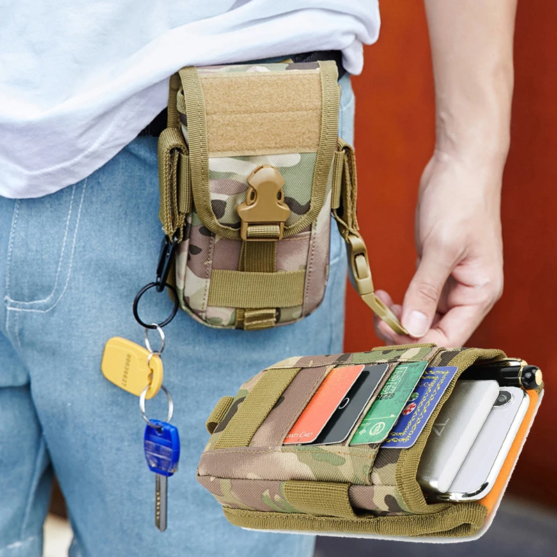 

Hunting Molle Pouch Tactical Waist Bag Multi-function Camo Large Capacity Card Pockets Belt Phone Case Military Accessories