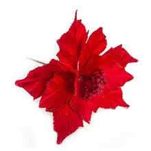 Искусственные цветы для украшения, блестящая пуансеттия, искусственные цветы, сделай сам, украшение для дома, свадьбы, Цветочная головка, Рождество