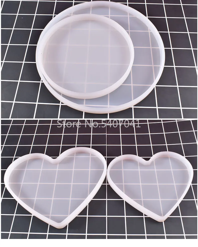 PopularVarious Size Of Love Heart Square Rectangle Base Board UV Expoxy Resin Decorative Jewelry Making Molds For Jewelry