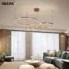 Creative Modern Led Pendant Lights Home Deco Lighting Brushed Rings Chandelier Lighting Hanging Lamps For Living Dining Room 4