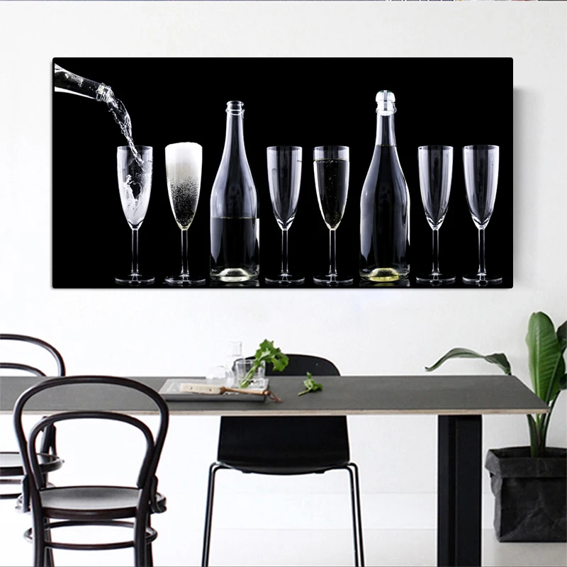 

Wall Art Pictures Wine Bottles And Glasses Canvas Painting For Living Room,Restaurant Canvas Print Decorative Painting Cuadros