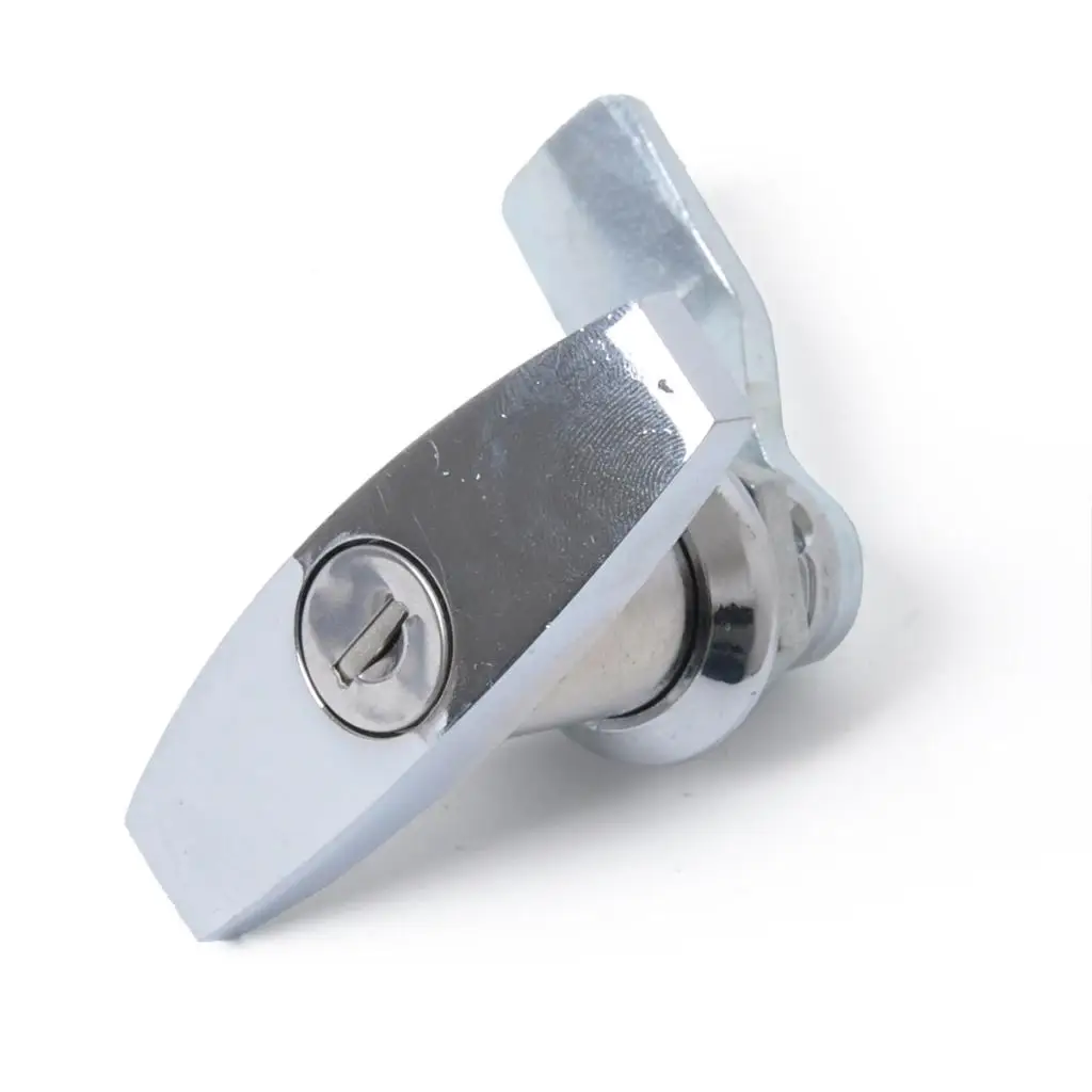 

Keyed Garage Door Lock T -Handle Assembly for Trailer Caravan RV Toolbox - Chrome