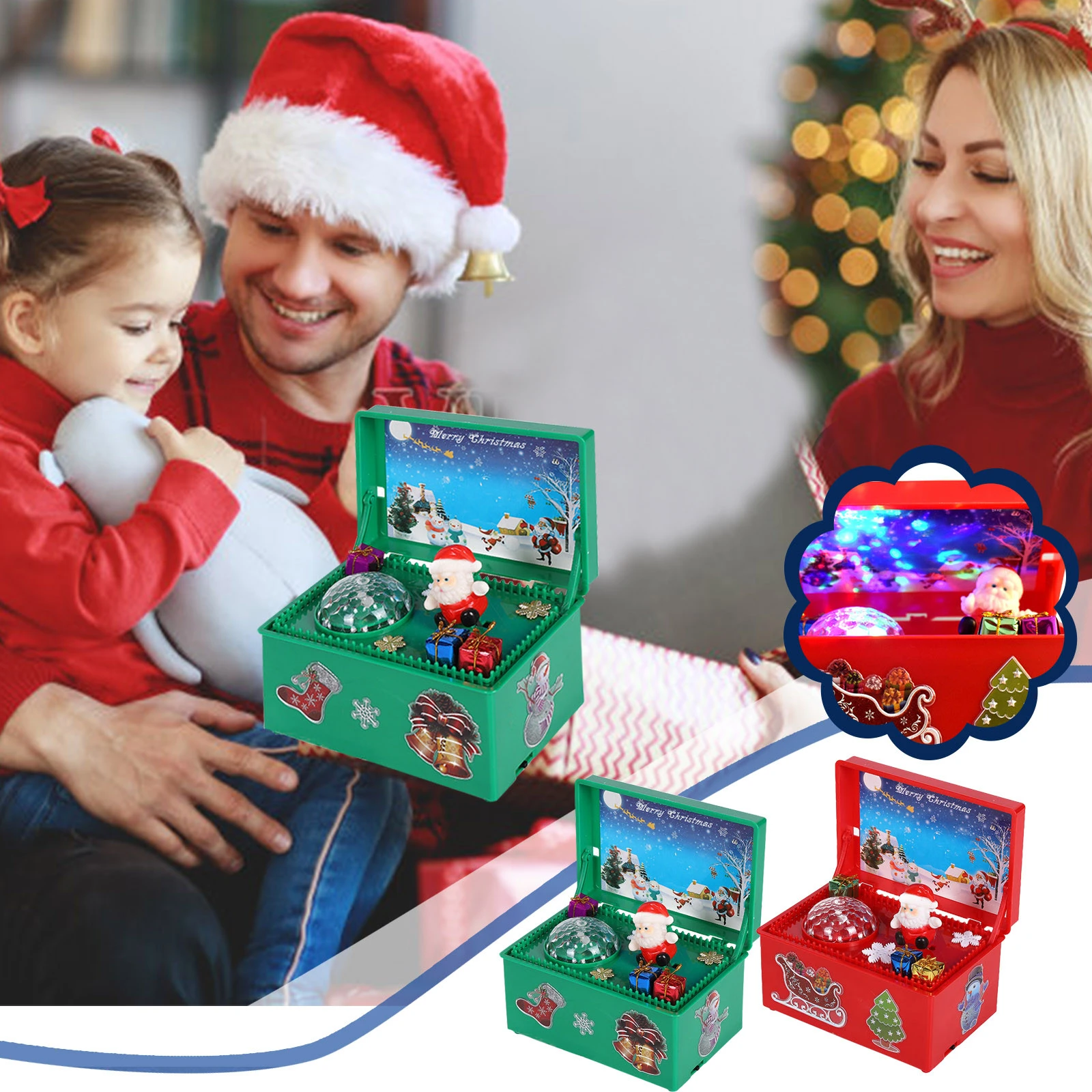 Natal papai noel caixa de música caixa de presente para crianças casais  nova caixa de música presentes de natal brinquedos para crianças decoração  de casa|Brincadeiras e piadas| - AliExpress