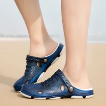 Мужская обувь; спортивные сандалии; летние шлепанцы; пляжные повседневные мужские шлепанцы из прозрачной резины; кроссовки; обувь из водонепроницаемого материала размера плюс