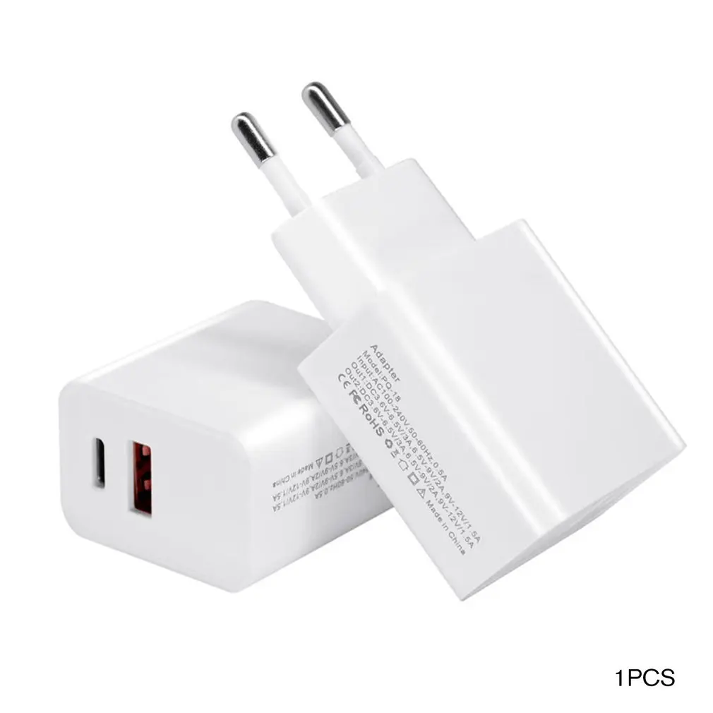 18 Вт PD+ QC3.0 зарядное устройство Быстрая зарядка usb зарядная станция адаптер питания Универсальный мобильный телефон Настольный настенный дом - Color: EU-Fixed