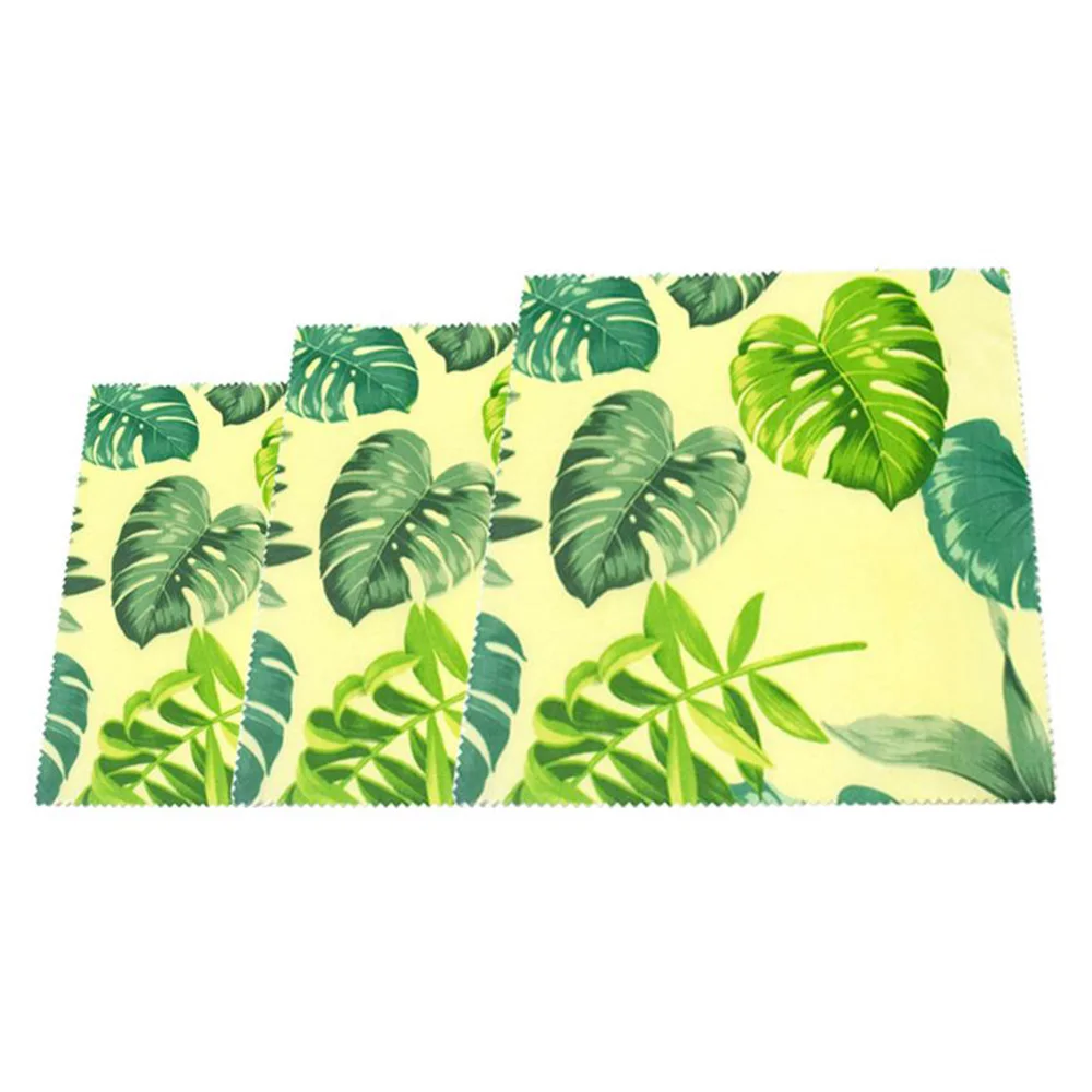 3pcs leaf Wrap Пчелиный воск обертывание пчелиный воск класса продуктов питания пищевая обертка свежая ткань многоразовая сумка для хранения фруктов Экологичное сохранение продуктов в свежем состоянии моющиеся чехлы - Цвет: 3pcs leaf Wrap