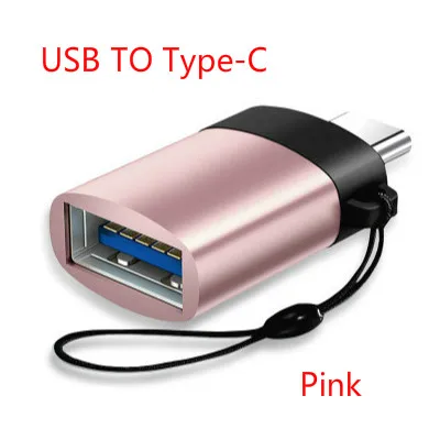 Сменный usb-адаптер с разъемом type-c OTG USB type C OTG usb C 3,0 преобразователи данных для зарядки Macbook samsung S10 huawei one plus - Цвет: Rose Gold