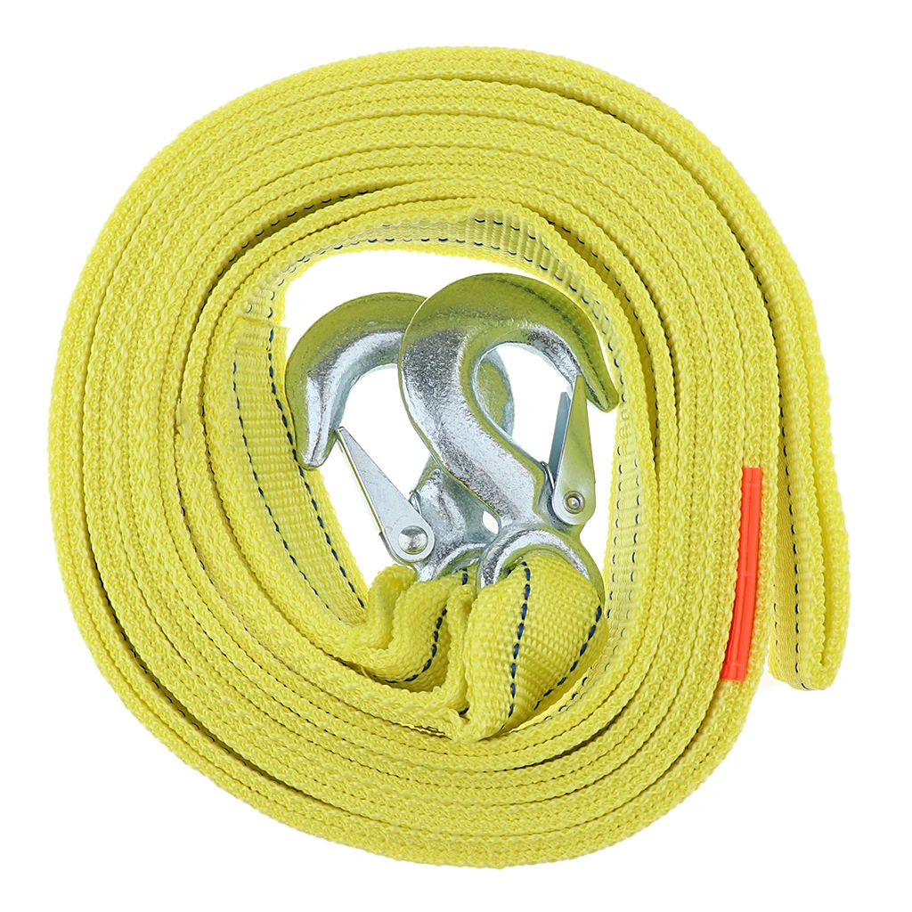 Car Trailer Rope Tow Rope Road  Tow Strap W/Hooks 5 Tons,5 Meters - Truck Accessory