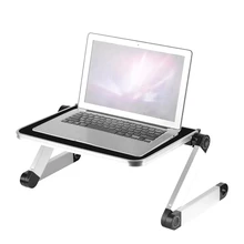 Nowy stop aluminium składany regulowany składany Laptop taca biurko Tablet podstawa stołu podnosząc płytę taca wsparcie tanie tanio Laptop Tray Stand home Metal Laptop biurko Can carry 10kg 260 mm 10 24 in