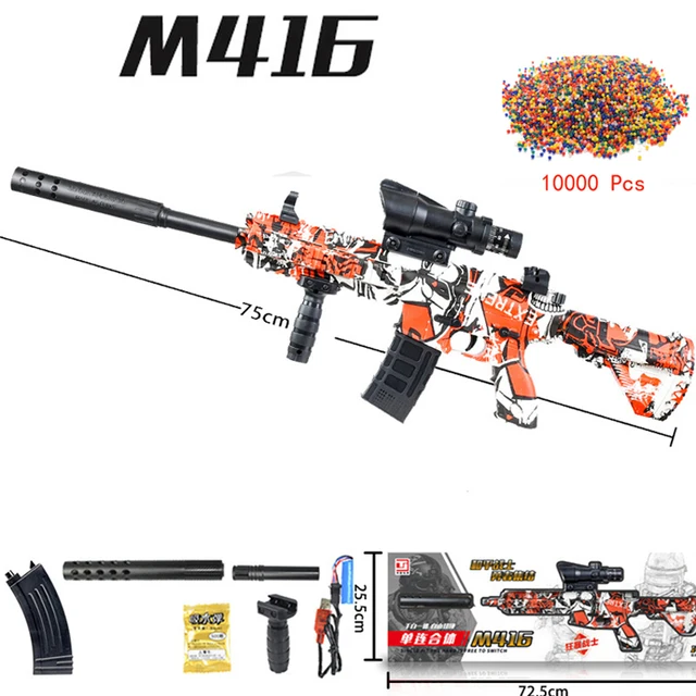 M416 Water Bullet Toy Gun Manual Electric in 1 Paintball Plastic Weapon Model CS Shooting Game Outdoor Game Toy Gun For Boys 6